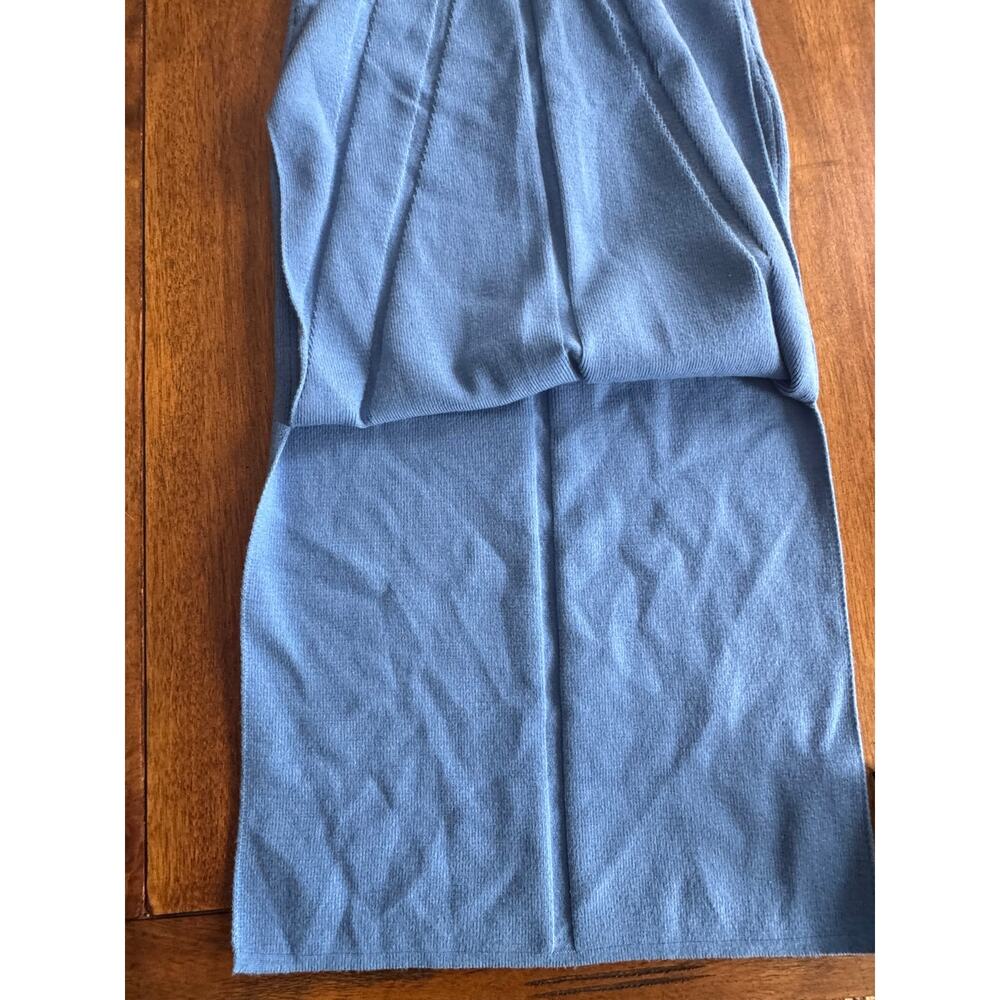 NWT Willow & Wind Blue Knit Maxi Bodycon Dress Medium Side Slit - Picture 9 of 11